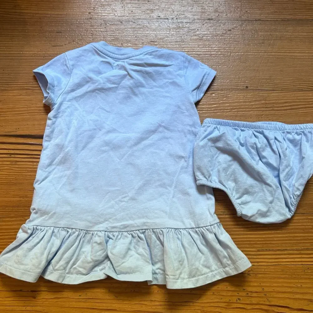 Ralph Lauren light blue POLO‎ embroidered short sleeve bloomer dress SIZE 9M